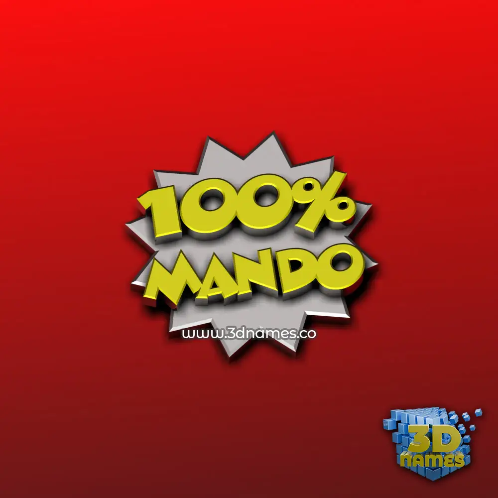 mando in 100 Percent style - 3D name wallpaper