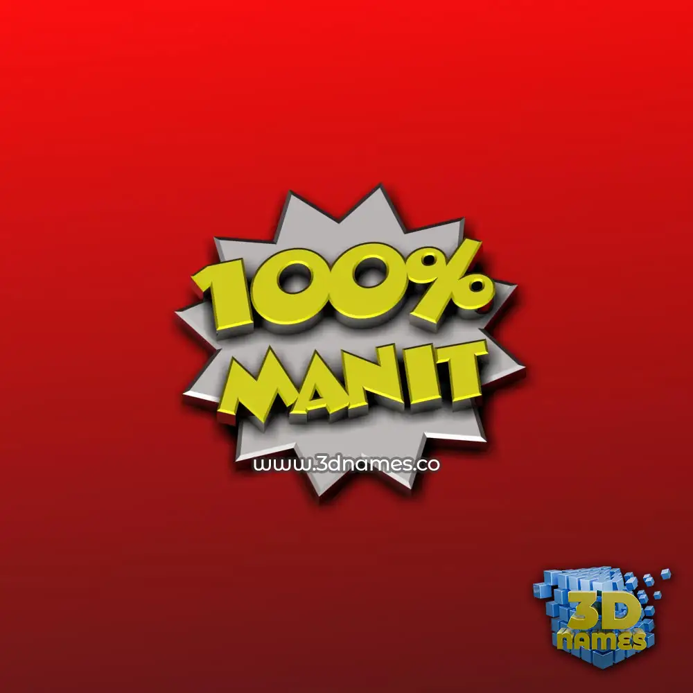 manit in 100 Percent style - 3D name wallpaper