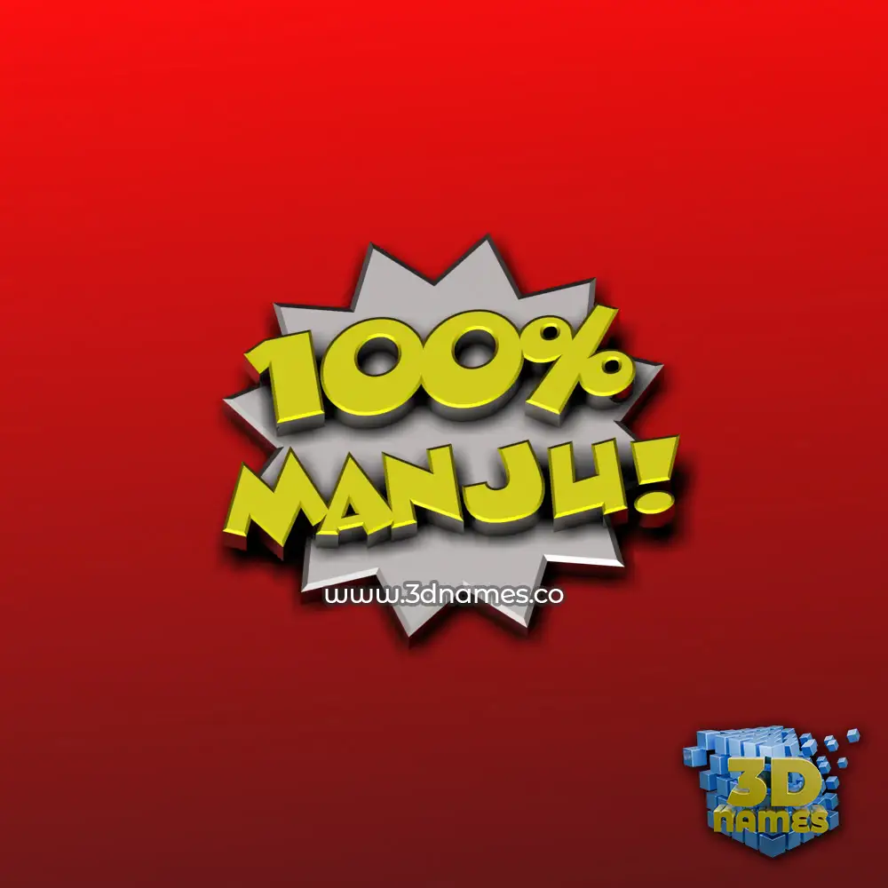 manju in 100 Percent style - 3D name wallpaper