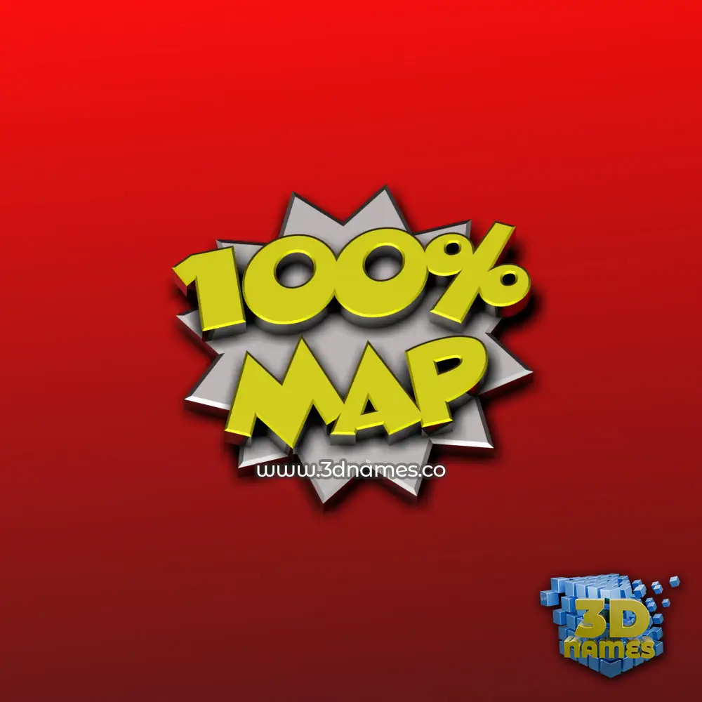 map in 100 Percent style - 3D name wallpaper