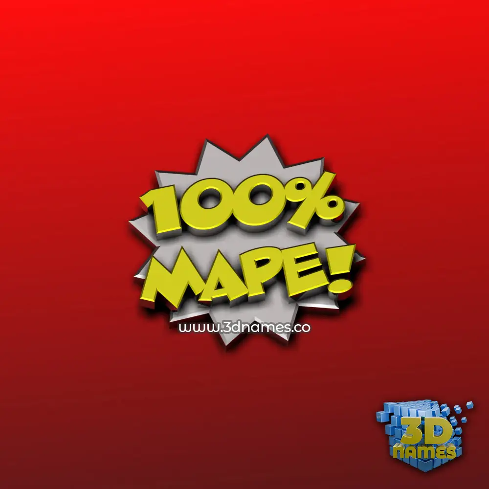mape in 100 Percent style - 3D name wallpaper
