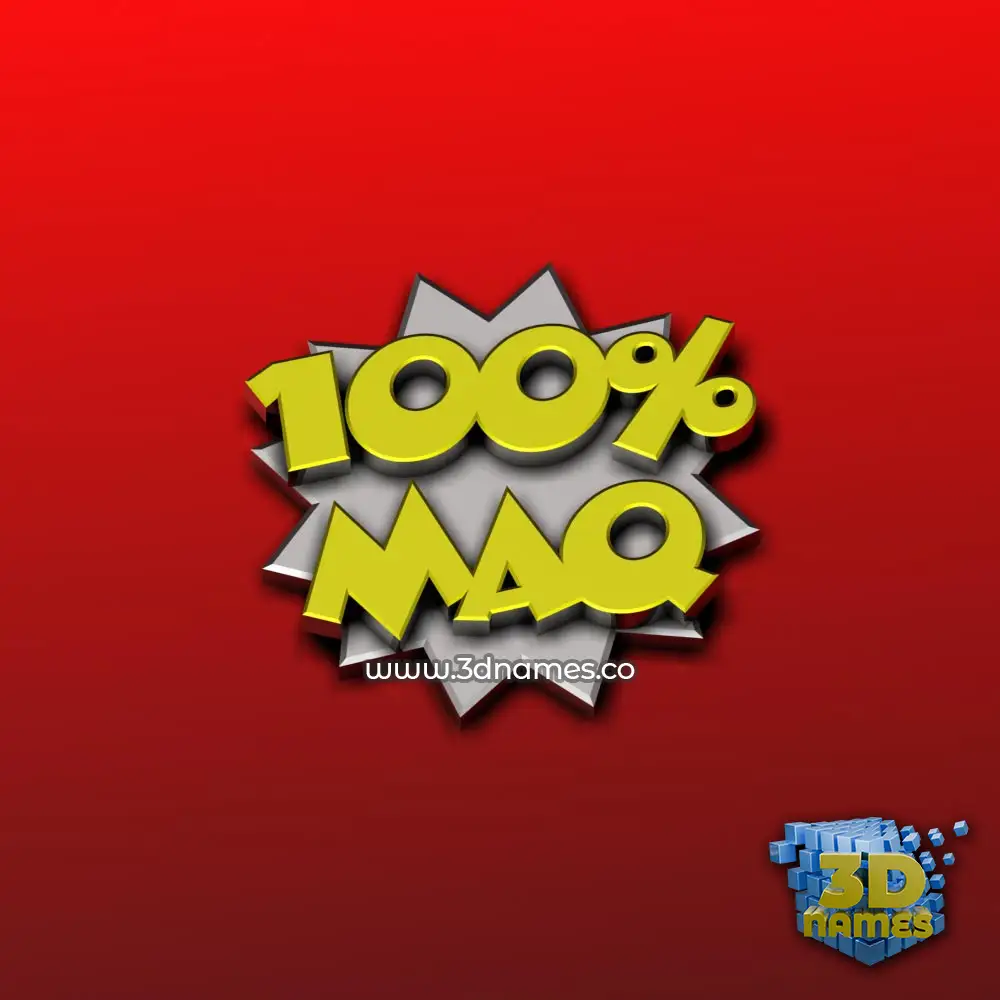 maq in 100 Percent style - 3D name wallpaper