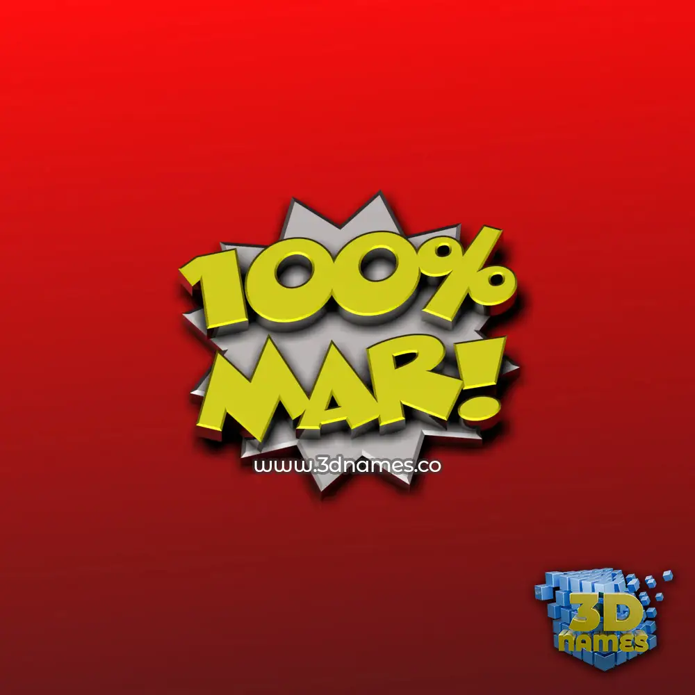 mar in 100 Percent style - 3D name wallpaper