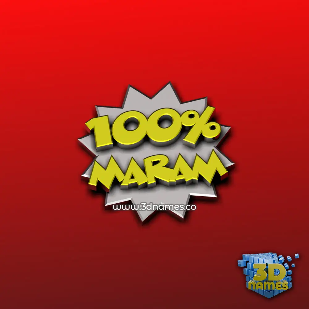 maram in 100 Percent style - 3D name wallpaper