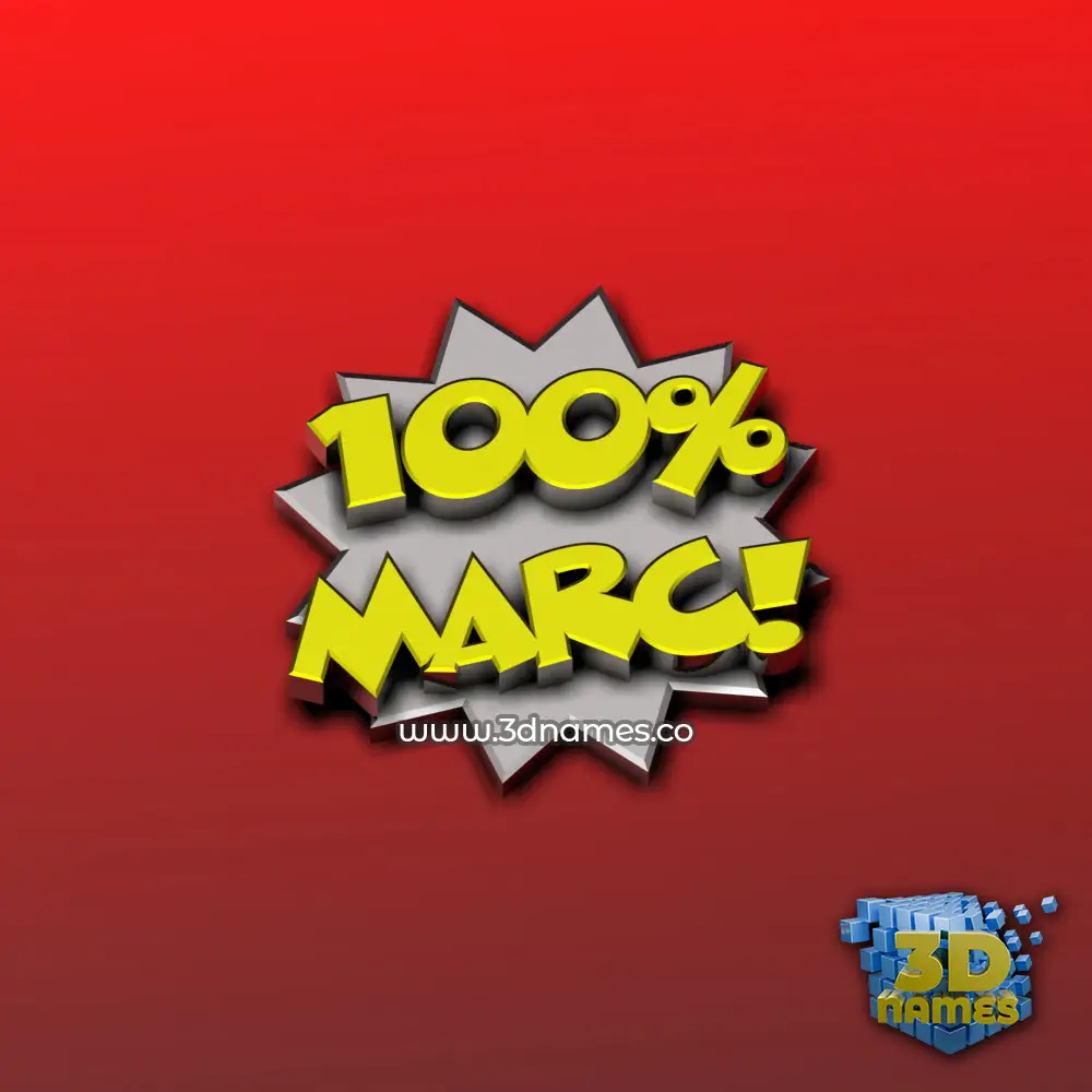 marc in 100 Percent style - 3D name wallpaper