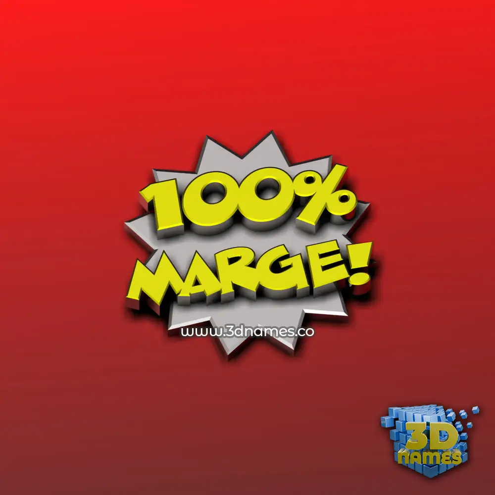 marge in 100 Percent style - 3D name wallpaper