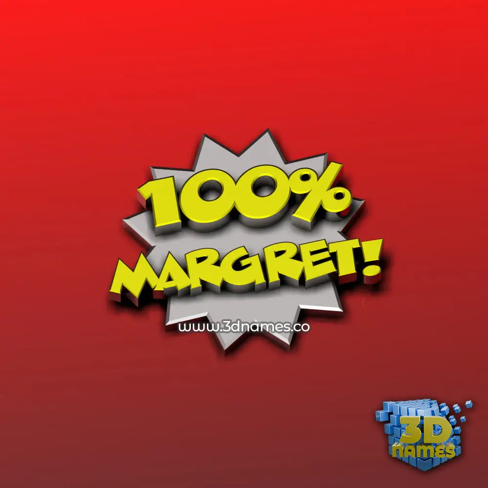 margret in 100 Percent style - 3D name wallpaper