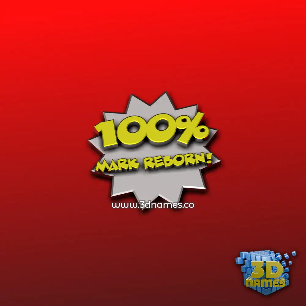 mark reborn in 100 Percent style - 3D name wallpaper
