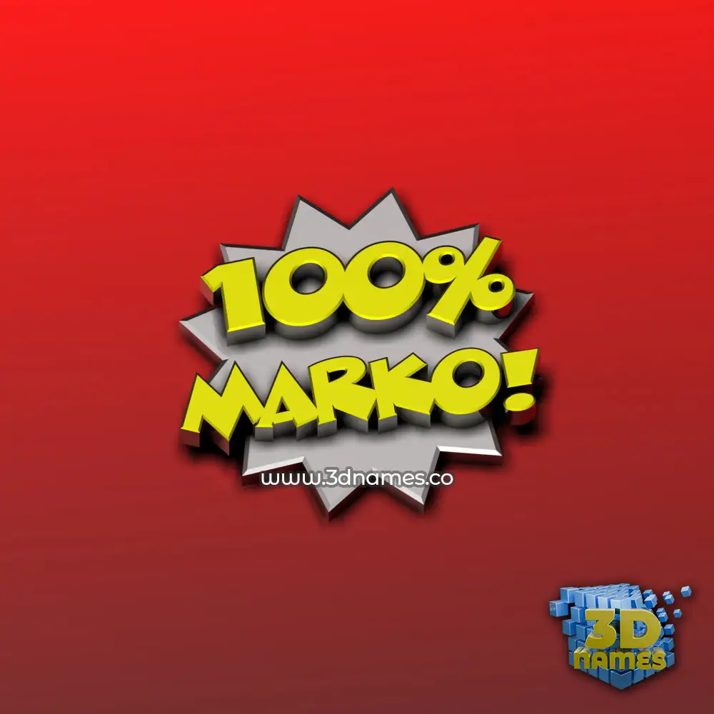 marko in 100 Percent style - 3D name wallpaper