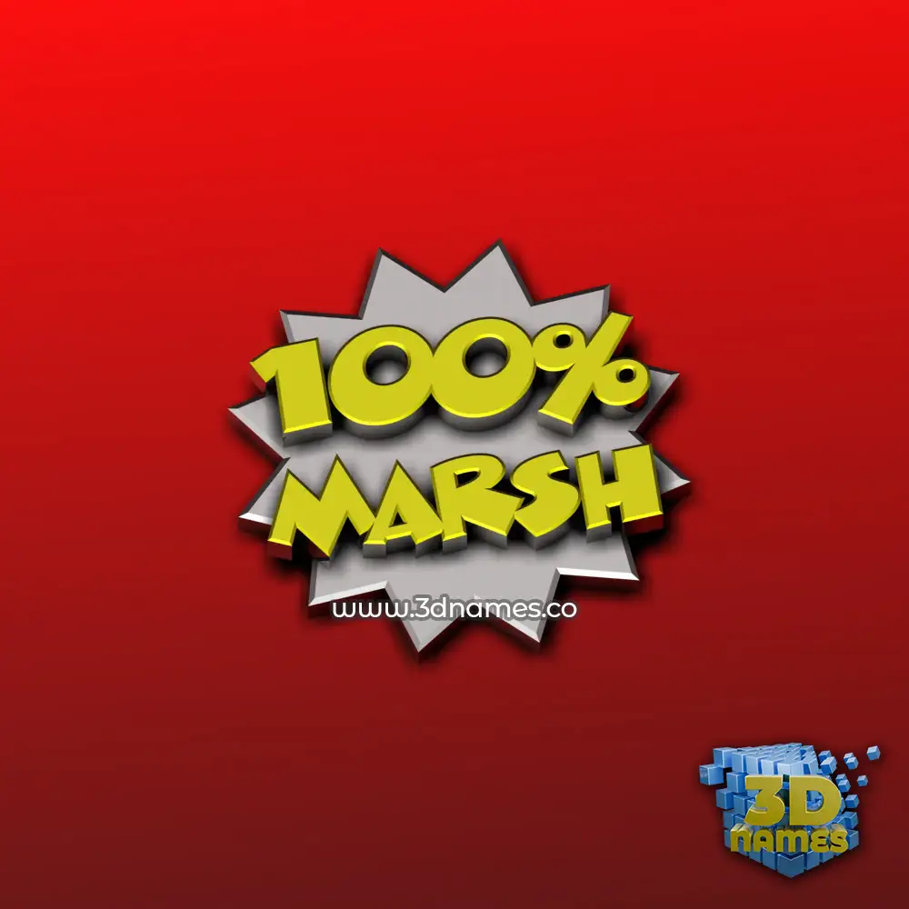 marsh in 100 Percent style - 3D name wallpaper