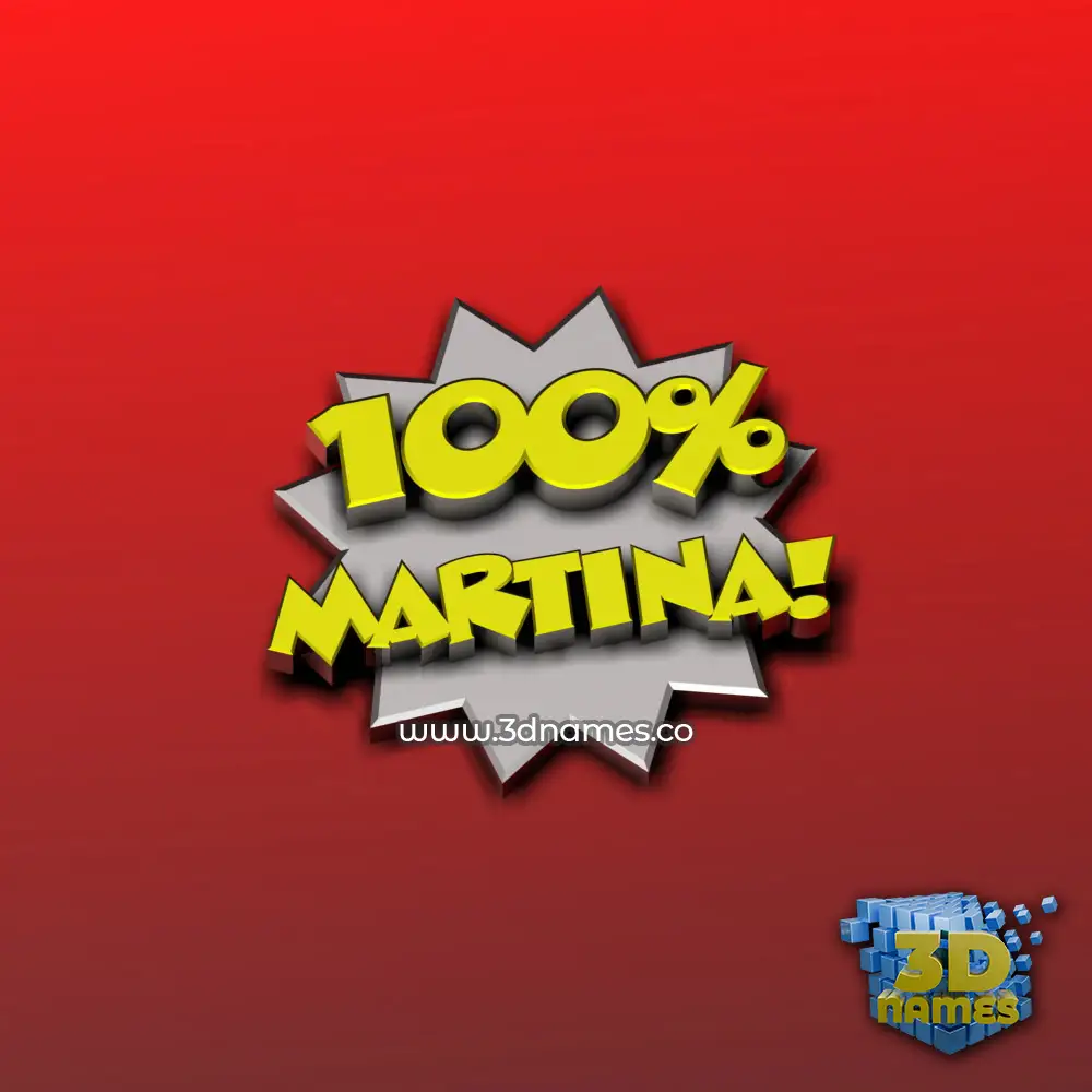 martina in 100 Percent style - 3D name wallpaper