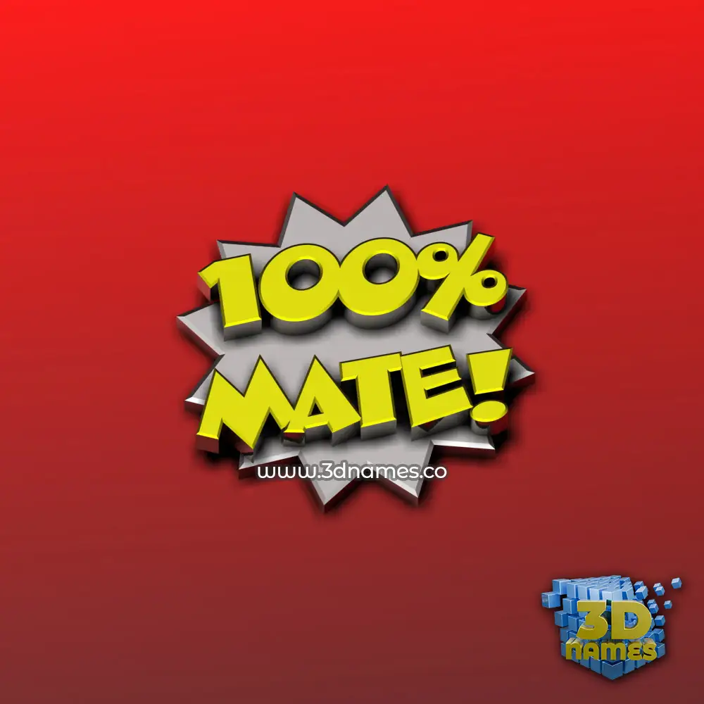 mate in 100 Percent style - 3D name wallpaper