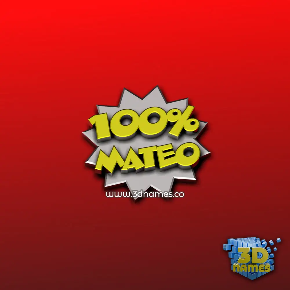 mateo in 100 Percent style - 3D name wallpaper
