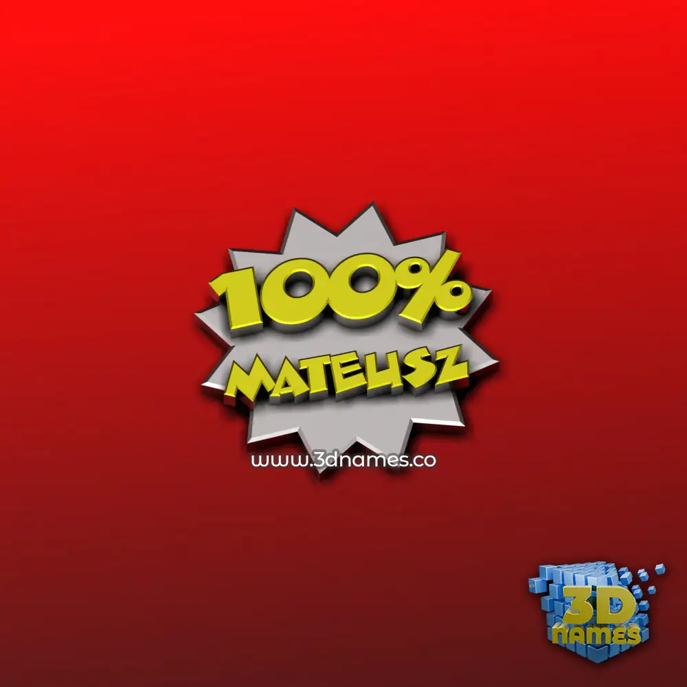 mateusz in 100 Percent style - 3D name wallpaper