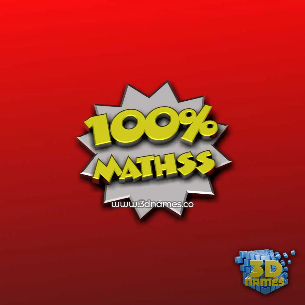 mathss in 100 Percent style - 3D name wallpaper
