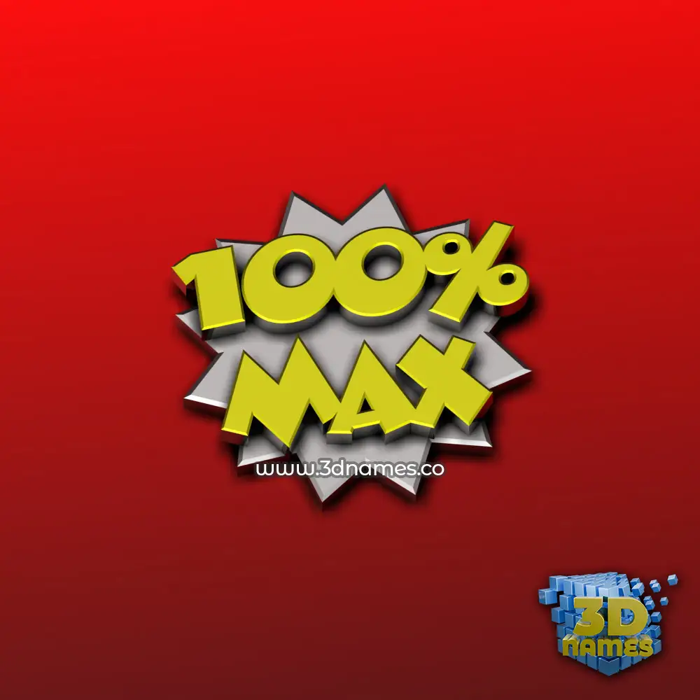 max in 100 Percent style - 3D name wallpaper
