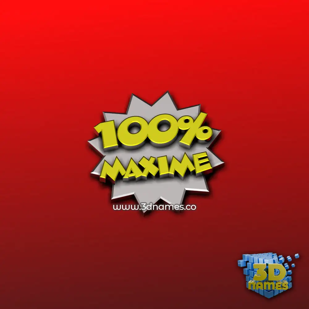 maxime in 100 Percent style - 3D name wallpaper