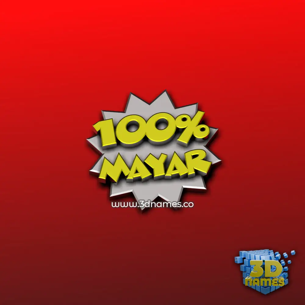 mayar in 100 Percent style - 3D name wallpaper