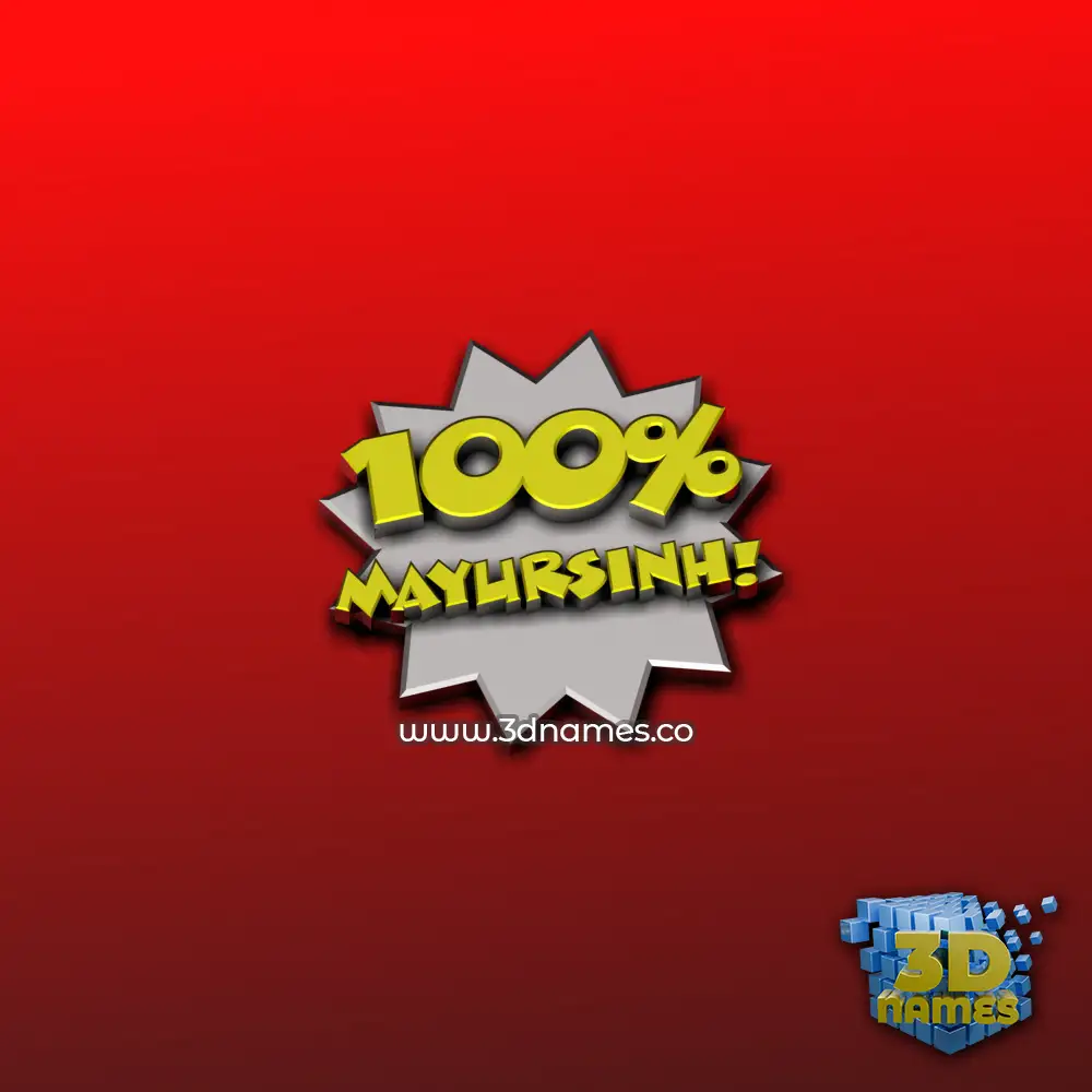 mayursinh in 100 Percent style - 3D name wallpaper
