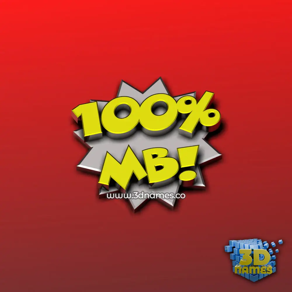 mb in 100 Percent style - 3D name wallpaper