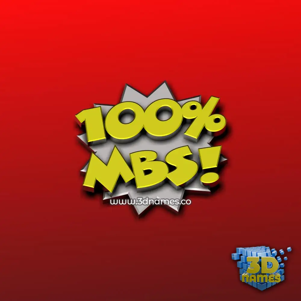 mbs in 100 Percent style - 3D name wallpaper