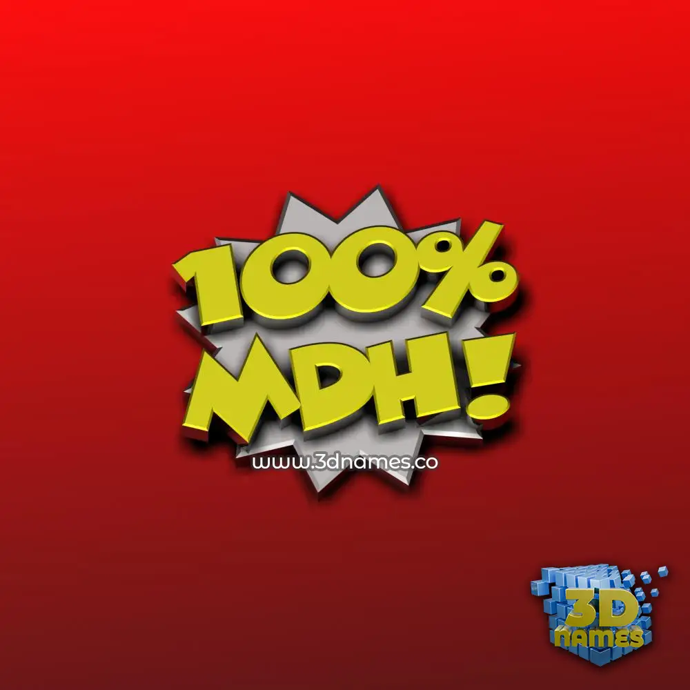 mdh in 100 Percent style - 3D name wallpaper
