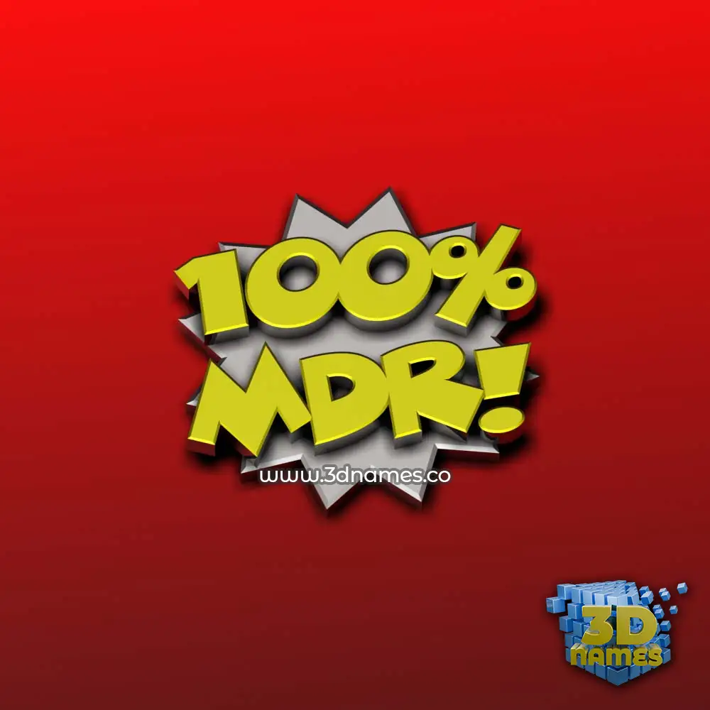 mdr in 100 Percent style - 3D name wallpaper