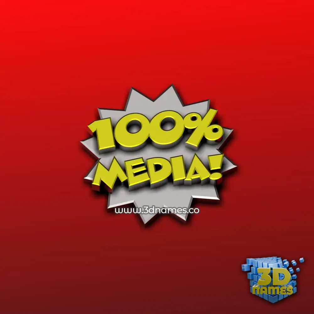 media in 100 Percent style - 3D name wallpaper
