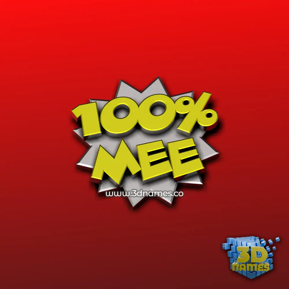 mee in 100 Percent style - 3D name wallpaper