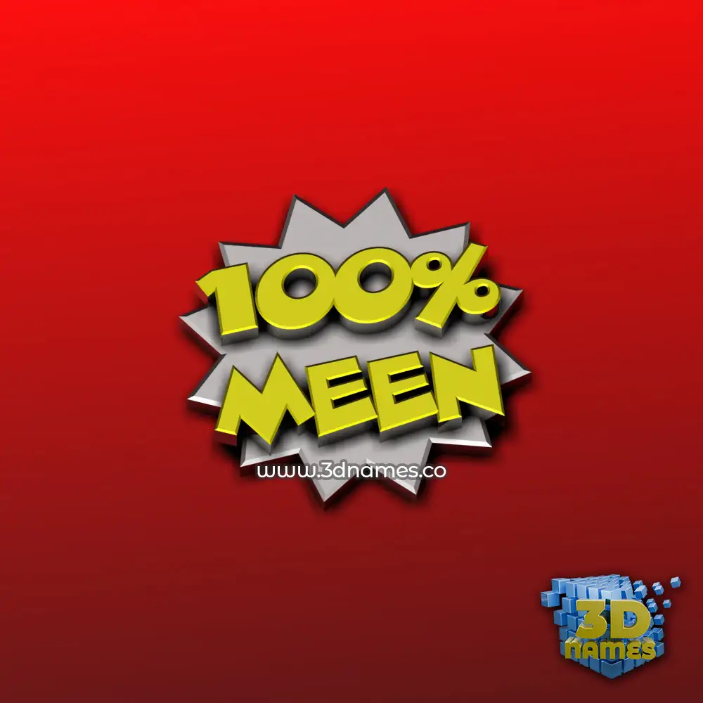 meen in 100 Percent style - 3D name wallpaper