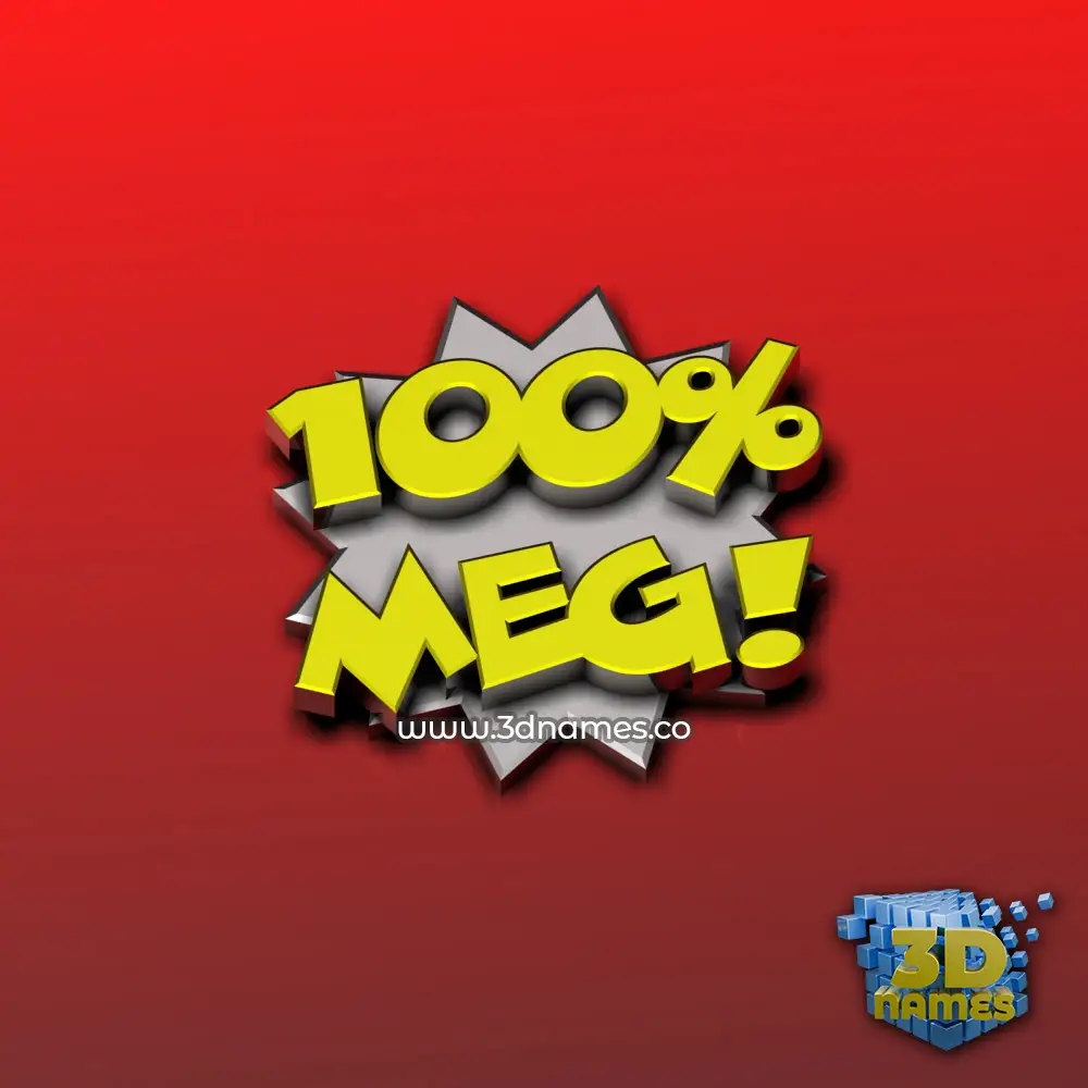 meg in 100 Percent style - 3D name wallpaper