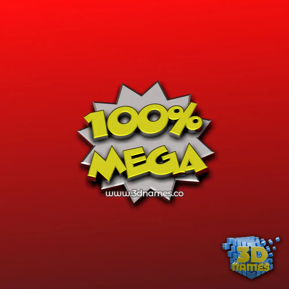 mega in 100 Percent style - 3D name wallpaper
