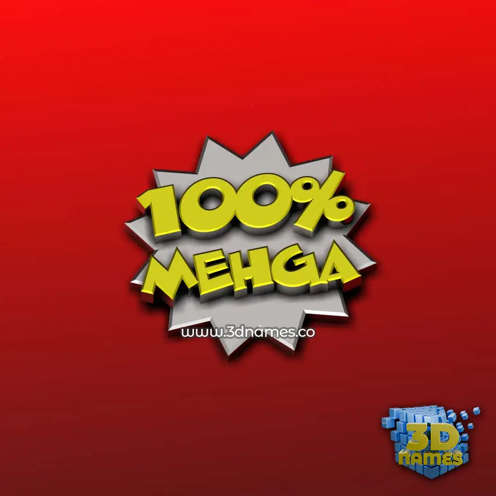 mehga in 100 Percent style - 3D name wallpaper
