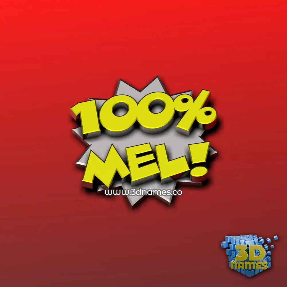 mel in 100 Percent style - 3D name wallpaper