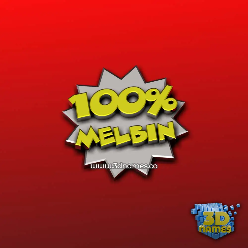 melbin in 100 Percent style - 3D name wallpaper