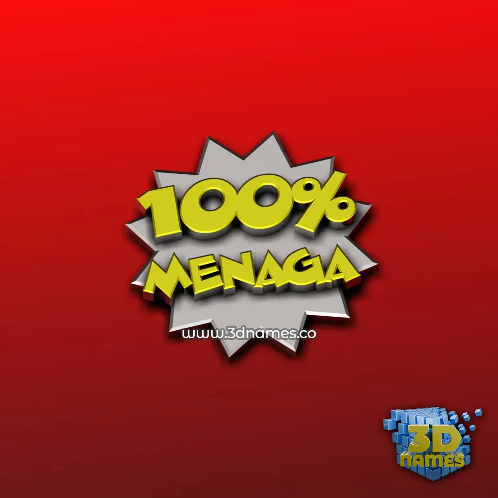menaga in 100 Percent style - 3D name wallpaper