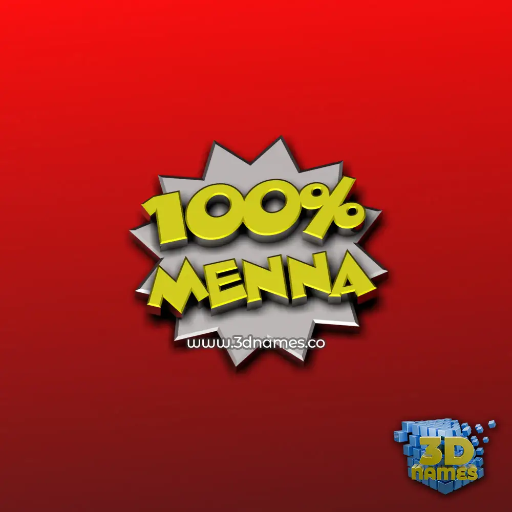 menna in 100 Percent style - 3D name wallpaper