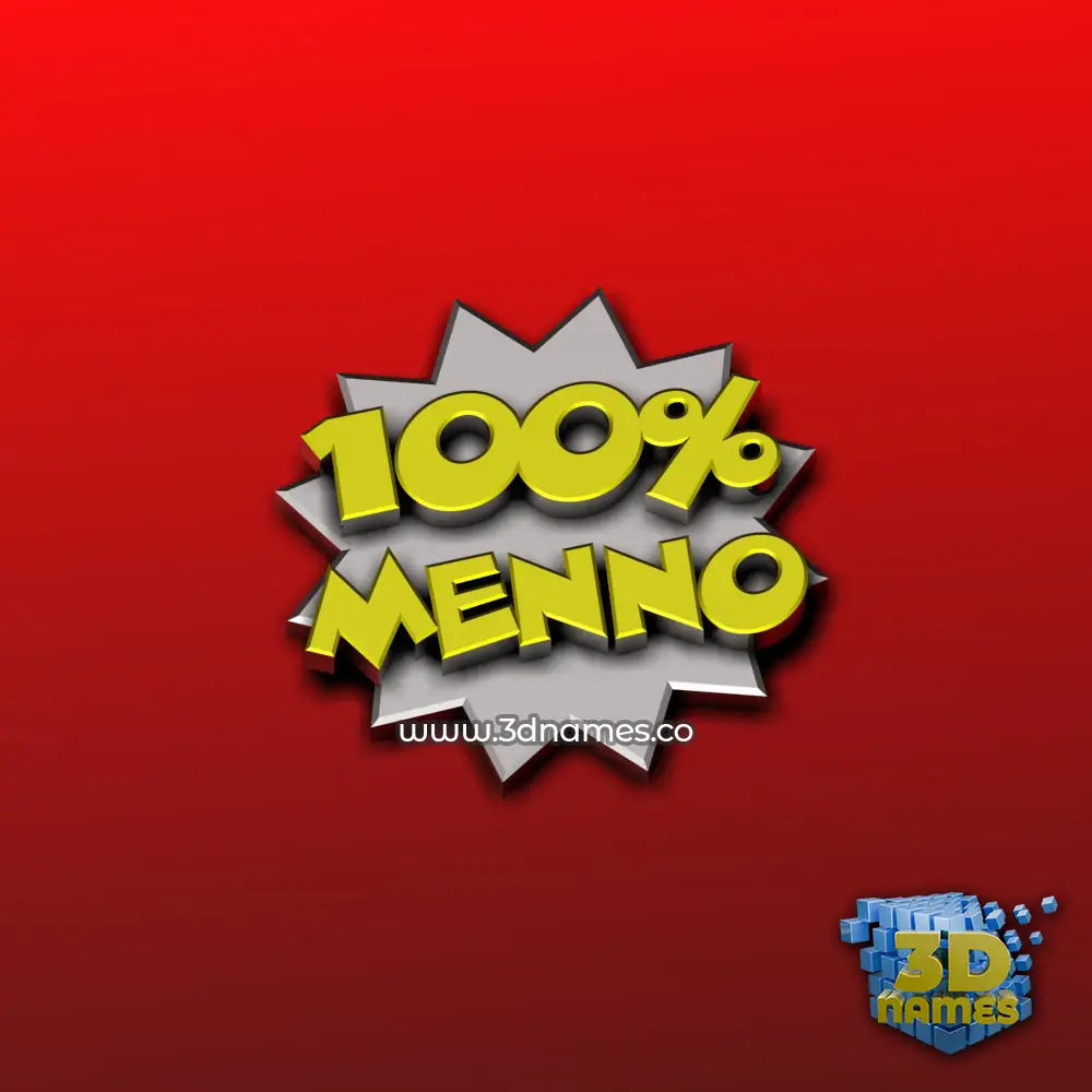 menno in 100 Percent style - 3D name wallpaper