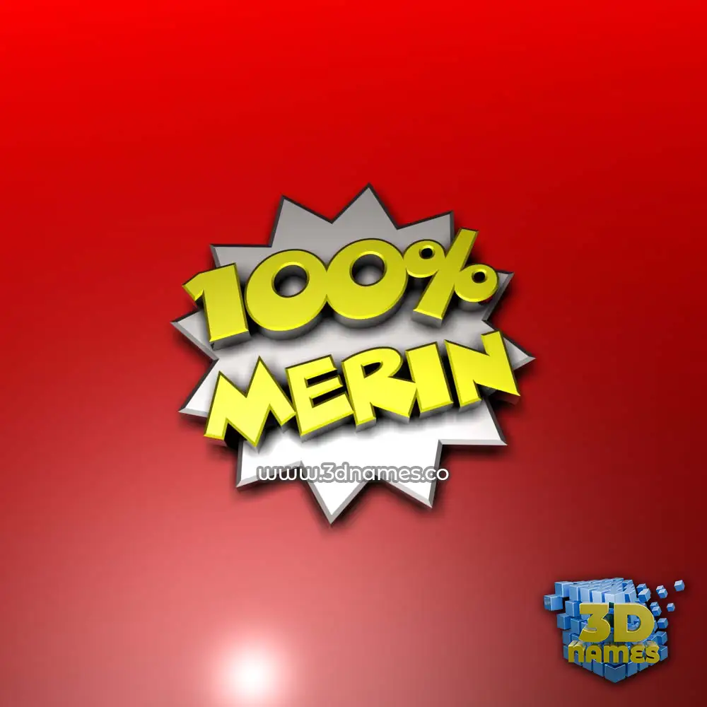 merin in 100 Percent style - 3D name wallpaper