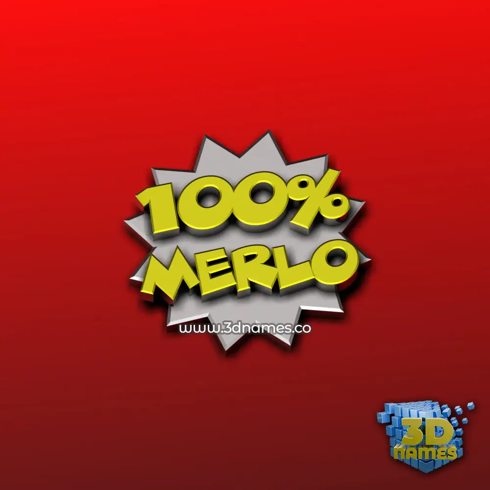 merlo in 100 Percent style - 3D name wallpaper