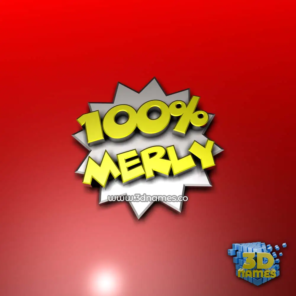 merly in 100 Percent style - 3D name wallpaper