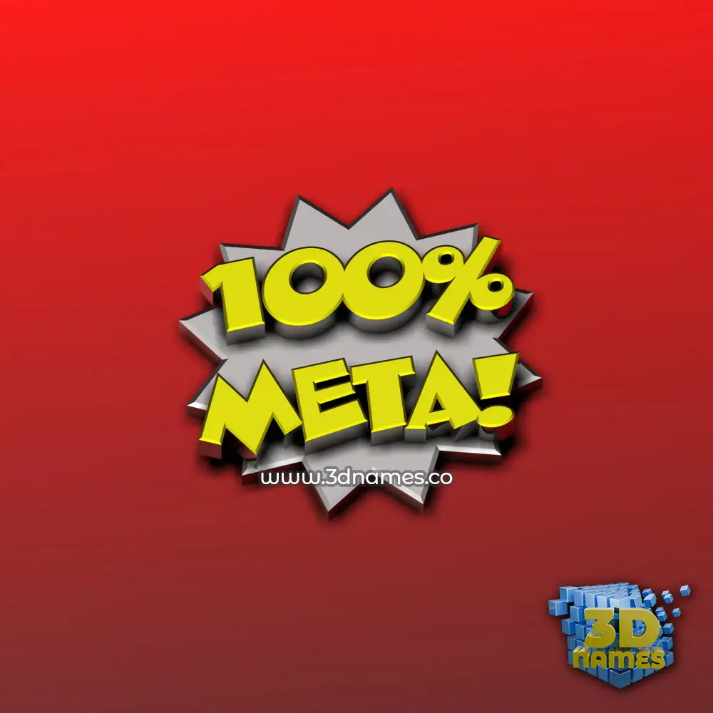 meta in 100 Percent style - 3D name wallpaper
