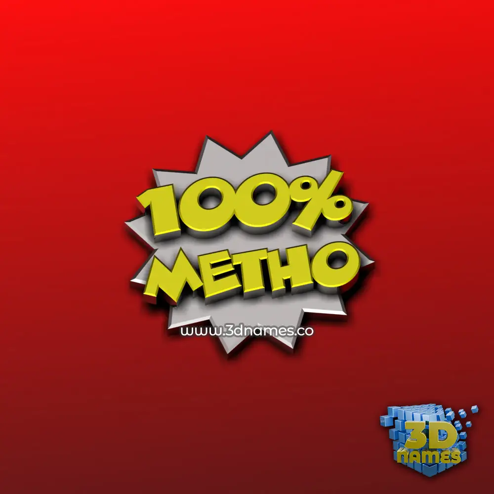 metho in 100 Percent style - 3D name wallpaper