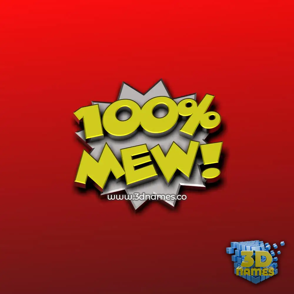 mew in 100 Percent style - 3D name wallpaper