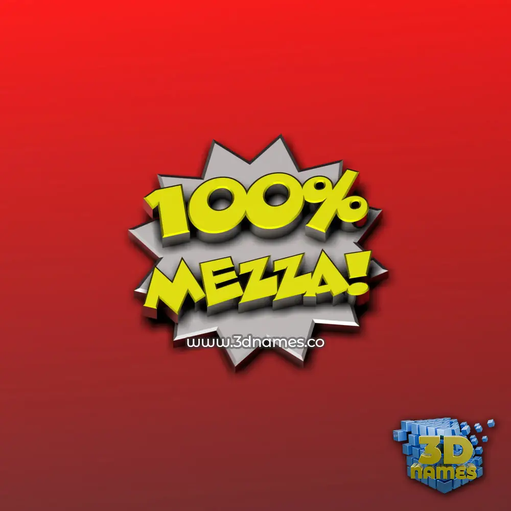 mezza in 100 Percent style - 3D name wallpaper