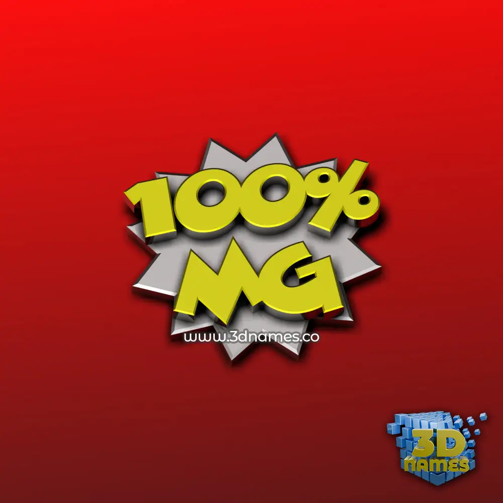 mg in 100 Percent style - 3D name wallpaper