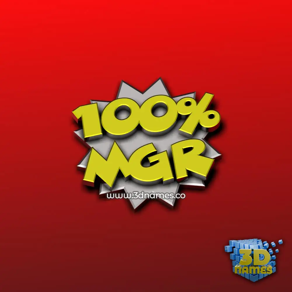 mgr in 100 Percent style - 3D name wallpaper