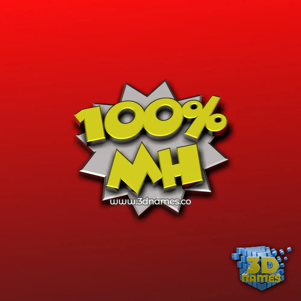 mh in 100 Percent style - 3D name wallpaper