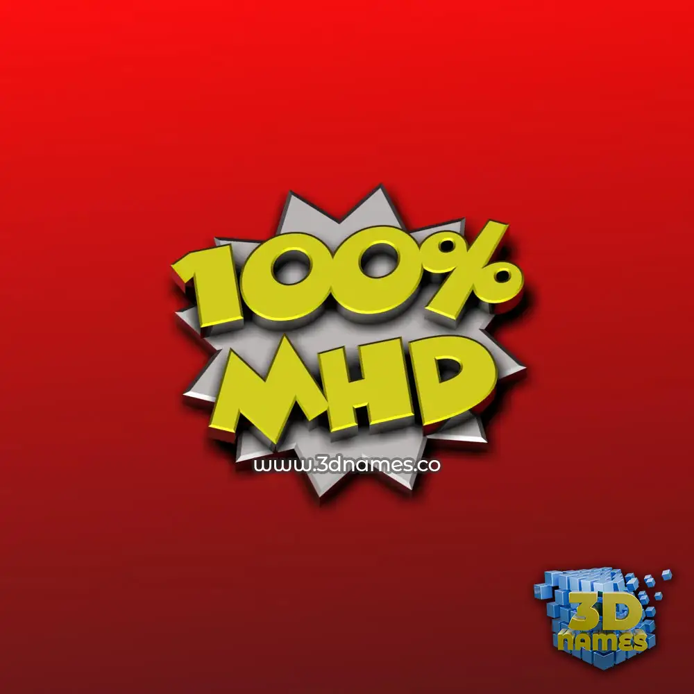 mhd in 100 Percent style - 3D name wallpaper