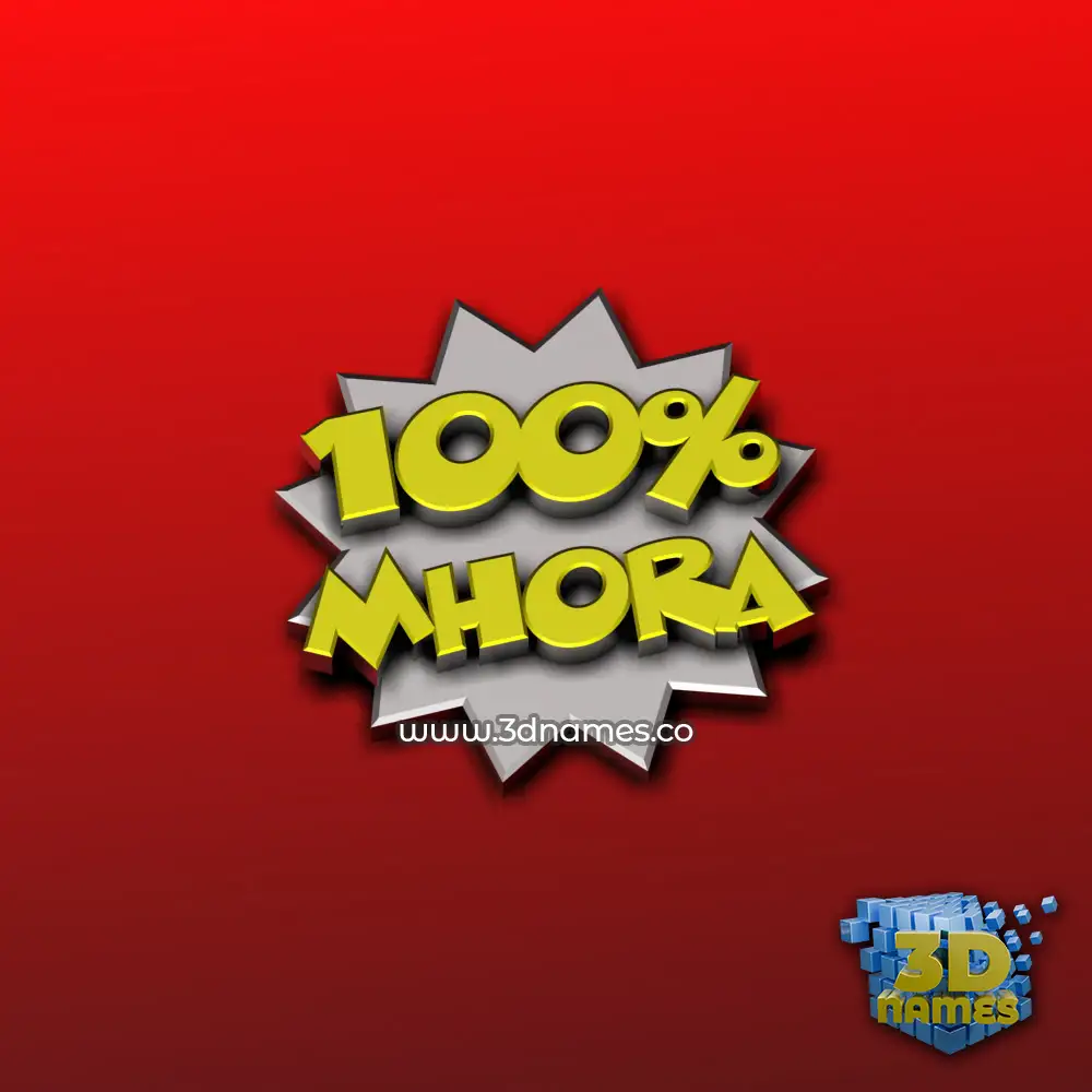 mhora in 100 Percent style - 3D name wallpaper